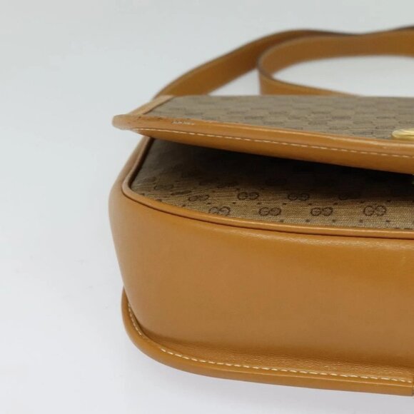 GUCCI Micro GG Supreme Shoulder Bag PVC Beige Gold Auth th6085 - Picture 4 of 16